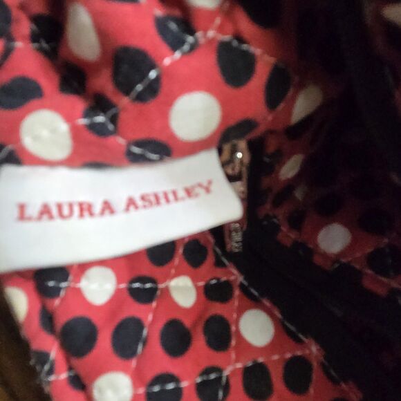 Laura Ashley Quilt Cloth Shoulder Bag Purse with Keychain Magnetic Closure - Picture 8 of 11